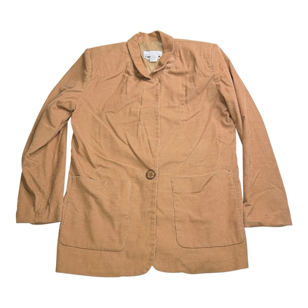 Vintage Catalina Women's Size 8 Tan Corduroy Blazer Jacket Made USA 90s